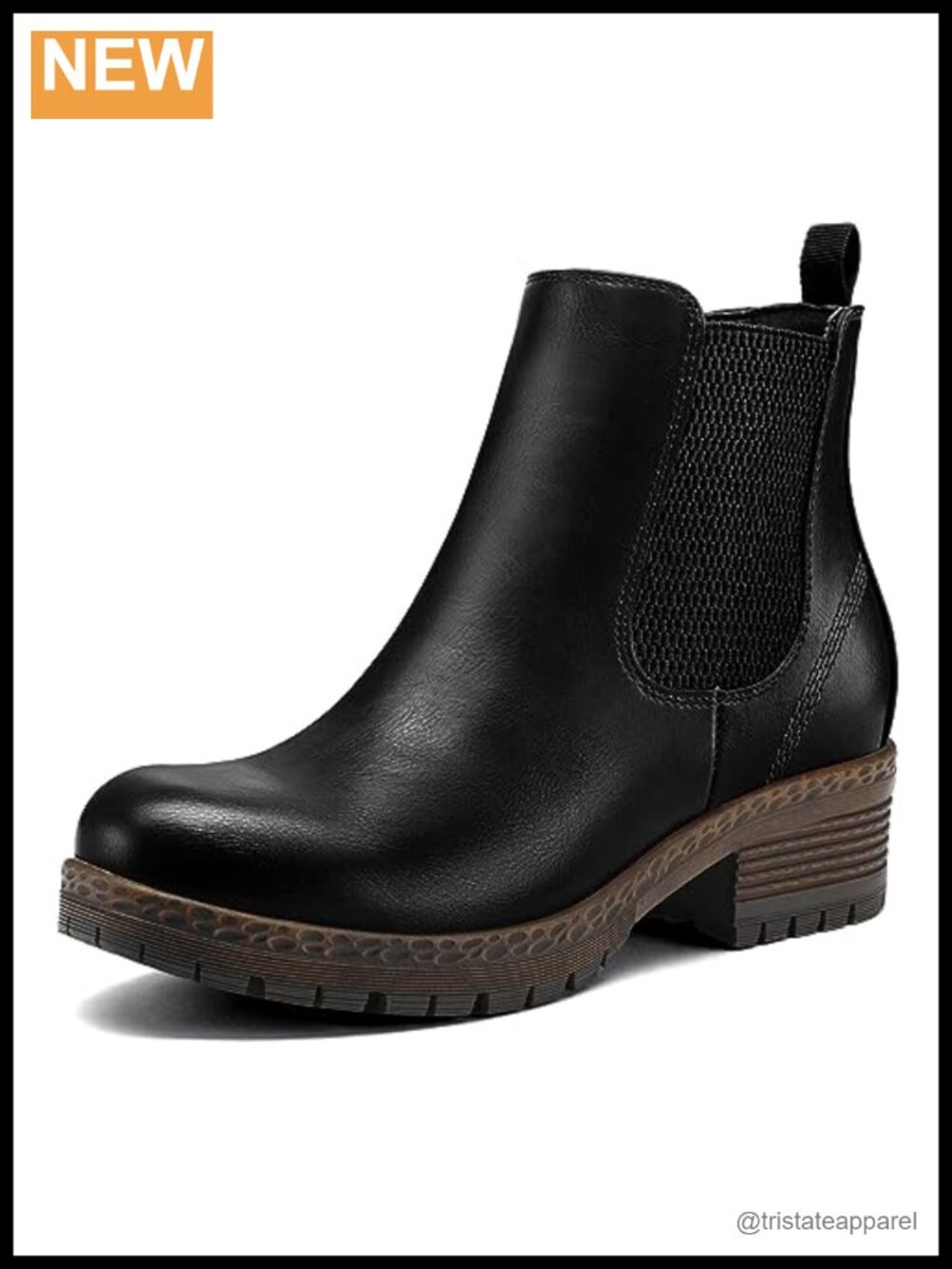 Women's Chelsea Ankle Boots Chunky Block Heel with Zipper